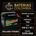 Batería Willard Titanio 750 / Caja 36 / Polaridad Derecha