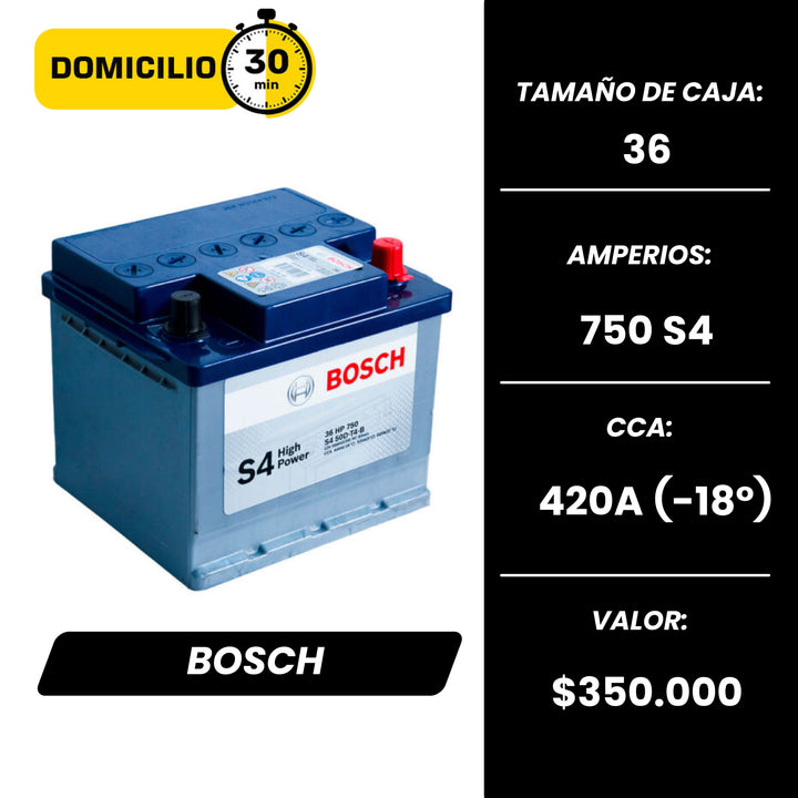 Batería Bosch S4 750 / Caja 36