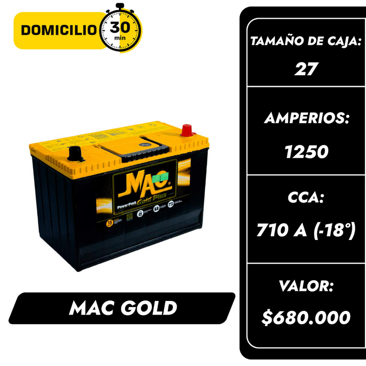 Batería Mac Gold 1250 / Caja  27 / Polaridad Derecha