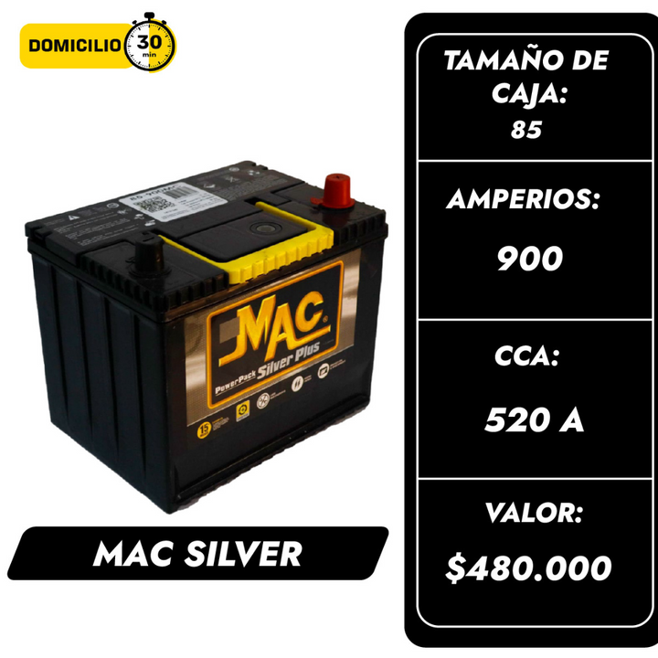 Batería Mac Silver 900 / Caja 85 / Polaridad Derecha