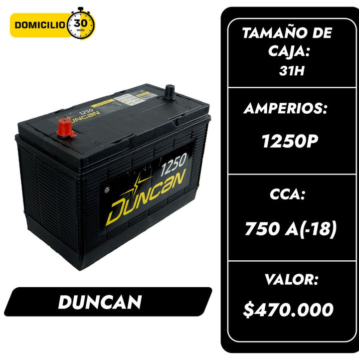 Baterías Duncan 1250 / Caja 31H