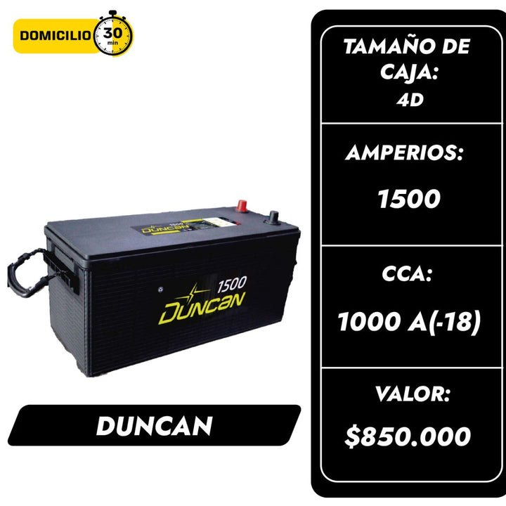 Baterías Duncan Liberty1500 / Caja 4D